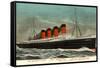 Ocean Liner RMS Mauretania-null-Framed Stretched Canvas