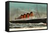 Ocean Liner RMS Mauretania-null-Framed Stretched Canvas