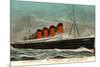 Ocean Liner RMS Mauretania-null-Mounted Art Print