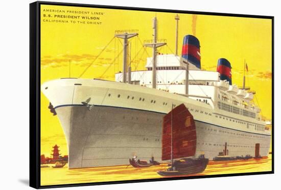 Ocean Liner SS President Wilson-null-Framed Stretched Canvas