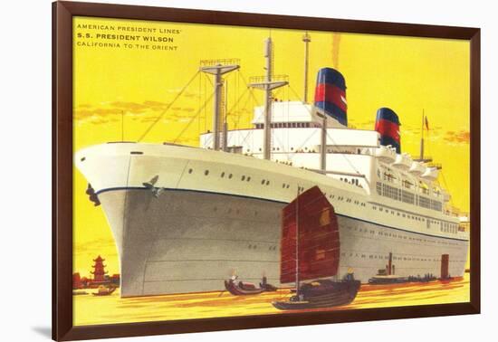 Ocean Liner SS President Wilson-null-Framed Art Print