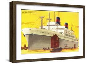 Ocean Liner SS President Wilson-null-Framed Art Print