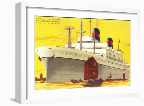 Ocean Liner SS President Wilson-null-Framed Art Print