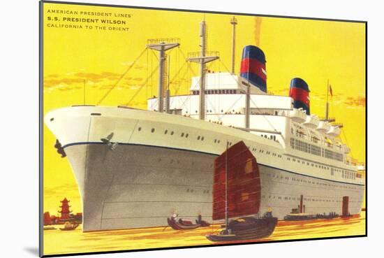 Ocean Liner SS President Wilson-null-Mounted Art Print