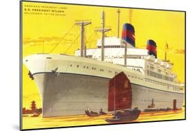 Ocean Liner SS President Wilson-null-Mounted Art Print