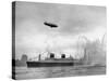 Ocean Liner the SS America Sailing into New York Harbor-null-Stretched Canvas