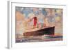 Ocean Liner with Clouds-null-Framed Art Print
