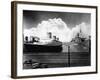 Ocean Liners in New York Port-null-Framed Photographic Print