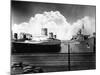 Ocean Liners in New York Port-null-Mounted Photographic Print