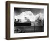 Ocean Liners in New York Port-null-Framed Photographic Print