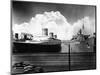 Ocean Liners in New York Port-null-Mounted Photographic Print