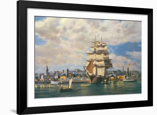 'Ocean Monarch' leaving New York-Roy Cross-Framed Giclee Print