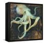 Ocean Octopus on Black-Danhui Nai-Framed Stretched Canvas