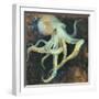 Ocean Octopus on Black-Danhui Nai-Framed Art Print