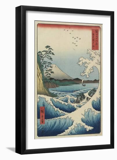 Ocean Off Satta, April 1858-Utagawa Hiroshige-Framed Premium Giclee Print