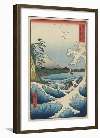 Ocean Off Satta, April 1858-Utagawa Hiroshige-Framed Giclee Print