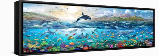 Ocean Panorama-Adrian Chesterman-Framed Stretched Canvas