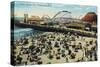 Ocean Park, California - View of Lick's Dome Pier-Lantern Press-Stretched Canvas