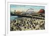 Ocean Park, California - View of Lick's Dome Pier-Lantern Press-Framed Art Print