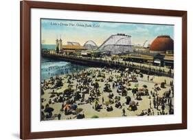 Ocean Park, California - View of Lick's Dome Pier-Lantern Press-Framed Art Print