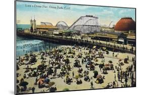 Ocean Park, California - View of Lick's Dome Pier-Lantern Press-Mounted Art Print