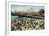 Ocean Park, California - View of Lick's Dome Pier-Lantern Press-Framed Art Print