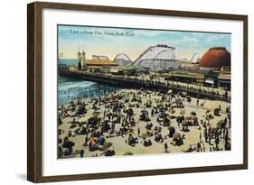 Ocean Park, California - View of Lick's Dome Pier-Lantern Press-Framed Art Print