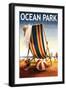 Ocean Park, Maine - Beach Chair and Ball-Lantern Press-Framed Art Print