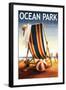 Ocean Park, Maine - Beach Chair and Ball-Lantern Press-Framed Art Print