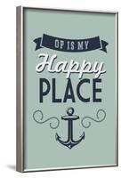 Ocean Park, Maine - OP is My Happy Place-Lantern Press-Framed Art Print