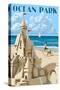 Ocean Park, Maine - Sand Castle-Lantern Press-Stretched Canvas