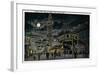 Ocean Park Pier at Night from Dome Hotel - Santa Monica, CA-Lantern Press-Framed Art Print