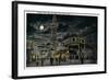 Ocean Park Pier at Night from Dome Hotel - Santa Monica, CA-Lantern Press-Framed Art Print