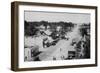 Ocean Park, WA - View of Beach, Old Cars, & People Photograph-Lantern Press-Framed Art Print