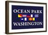 Ocean Park, Washington - Nautical Flags-Lantern Press-Framed Art Print