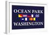 Ocean Park, Washington - Nautical Flags-Lantern Press-Framed Art Print