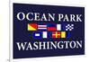 Ocean Park, Washington - Nautical Flags-Lantern Press-Framed Art Print