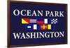 Ocean Park, Washington - Nautical Flags-Lantern Press-Framed Art Print