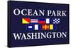 Ocean Park, Washington - Nautical Flags-Lantern Press-Framed Stretched Canvas