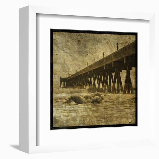 Ocean Pier No. 2-John W^ Golden-Framed Art Print