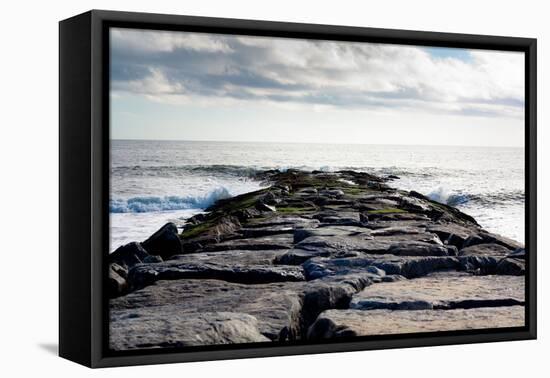 Ocean Rock Pier in East Hampton Photo Poster Print-null-Framed Stretched Canvas