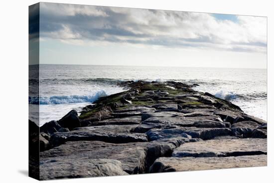 Ocean Rock Pier in East Hampton Photo Poster Print-null-Stretched Canvas