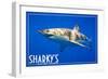 Ocean Shores, Washington - Great White Shark-Lantern Press-Framed Art Print