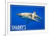 Ocean Shores, Washington - Great White Shark-Lantern Press-Framed Premium Giclee Print