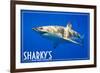 Ocean Shores, Washington - Great White Shark-Lantern Press-Framed Premium Giclee Print