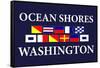 Ocean Shores, Washington - Nautical Flags-Lantern Press-Framed Stretched Canvas