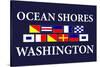 Ocean Shores, Washington - Nautical Flags-Lantern Press-Stretched Canvas