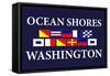 Ocean Shores, Washington - Nautical Flags-Lantern Press-Framed Stretched Canvas