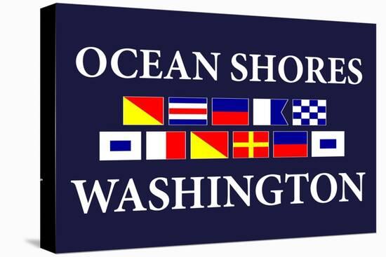 Ocean Shores, Washington - Nautical Flags-Lantern Press-Stretched Canvas