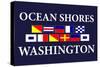 Ocean Shores, Washington - Nautical Flags-Lantern Press-Stretched Canvas